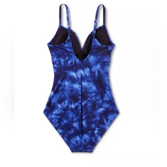 Women's Twist-Front Over the Shoulder One Piece Swimsuit - Aqua Green - Picture 2 of 4